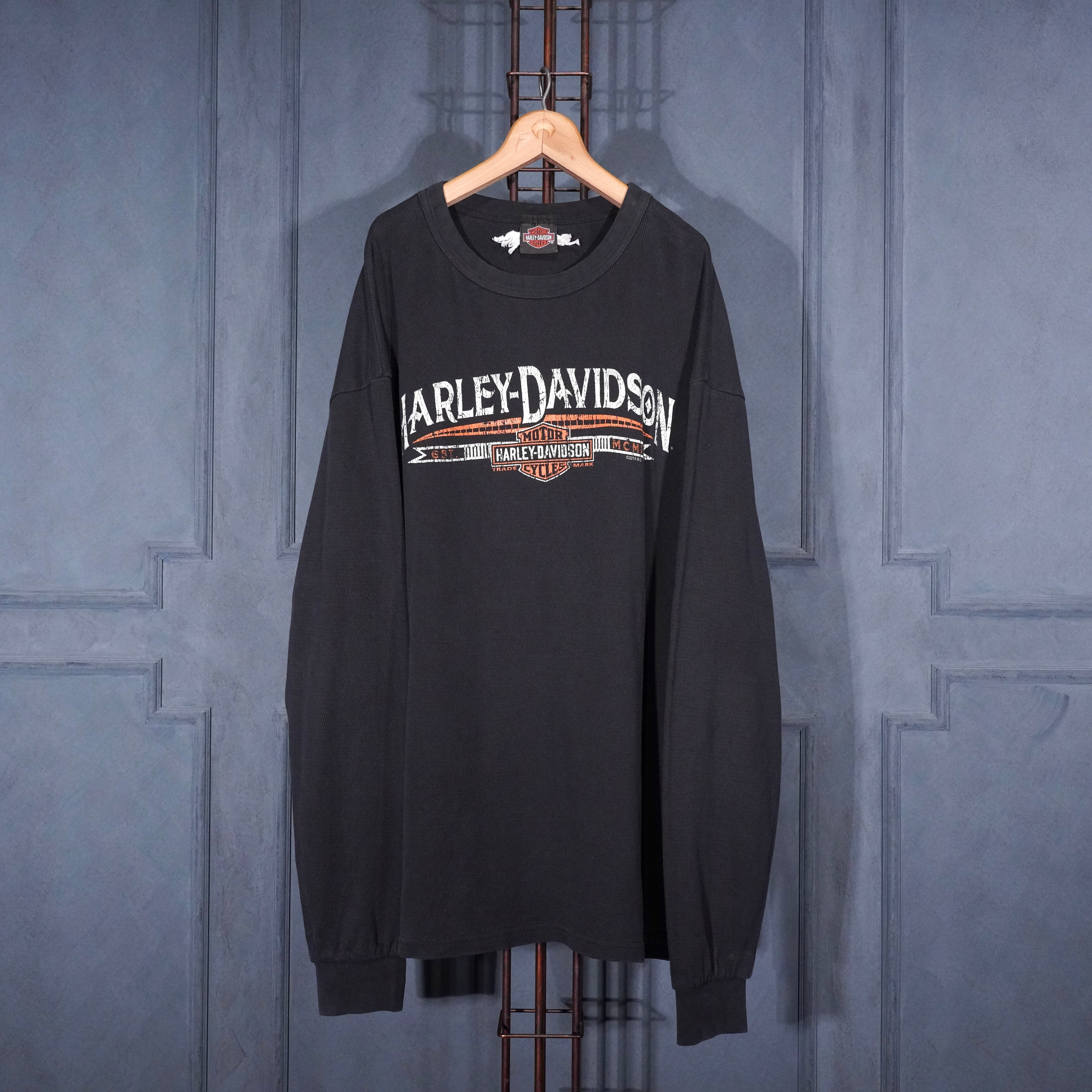 USA VINTAGE HARLEY DAVIDSON DOUBLE SIDED PRINT DESIGN LONG SLEEVE