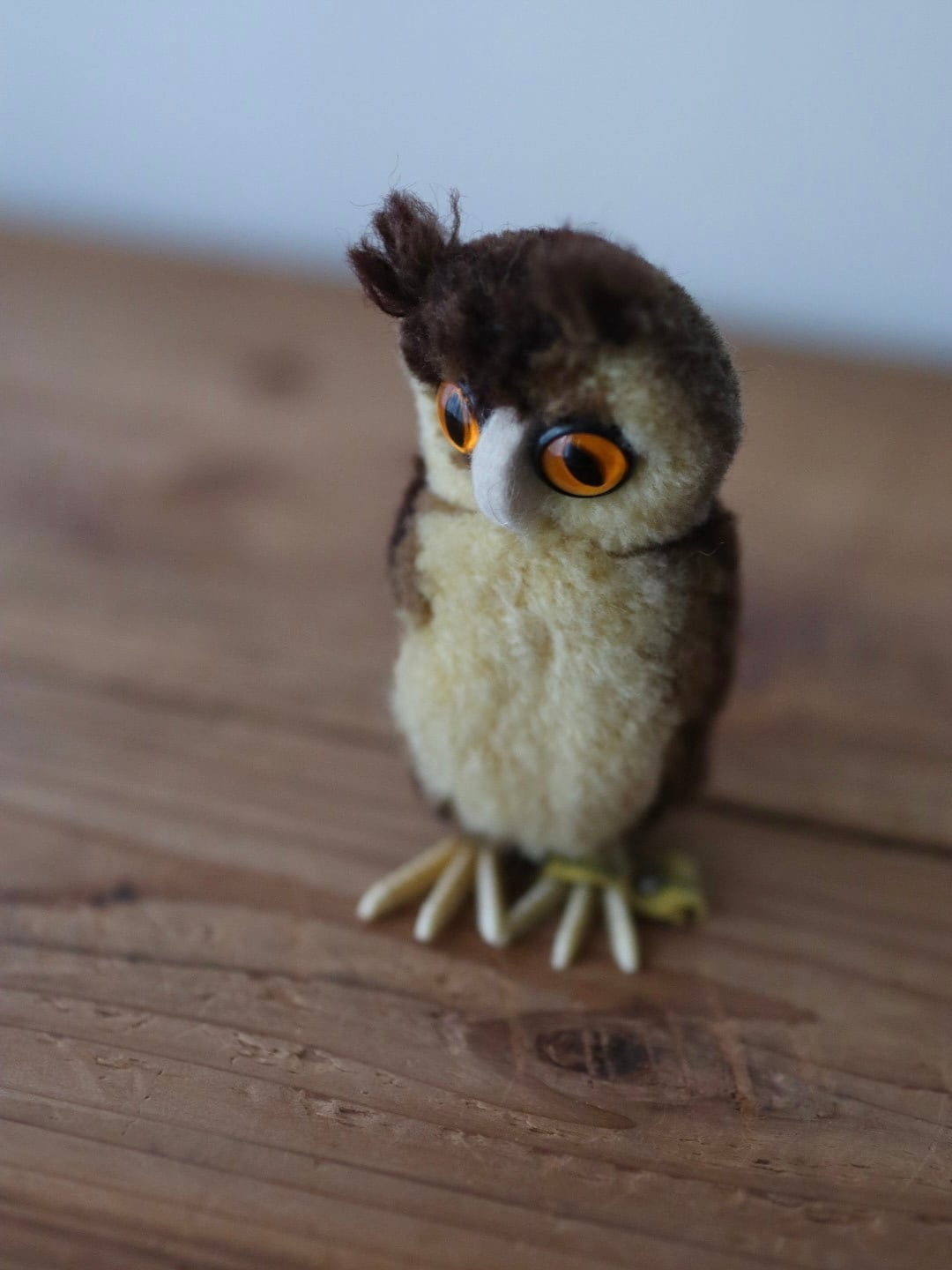 シュタイフ ポンポン バード フクロウ Steiff Woolen Owl 9㎝ ヴィンテージ シュタイフ ふくろう