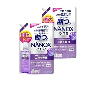 【在庫のみ】まとめ買い ライオン NANOX one ニオイ専用 詰替超特大 1160g×2袋