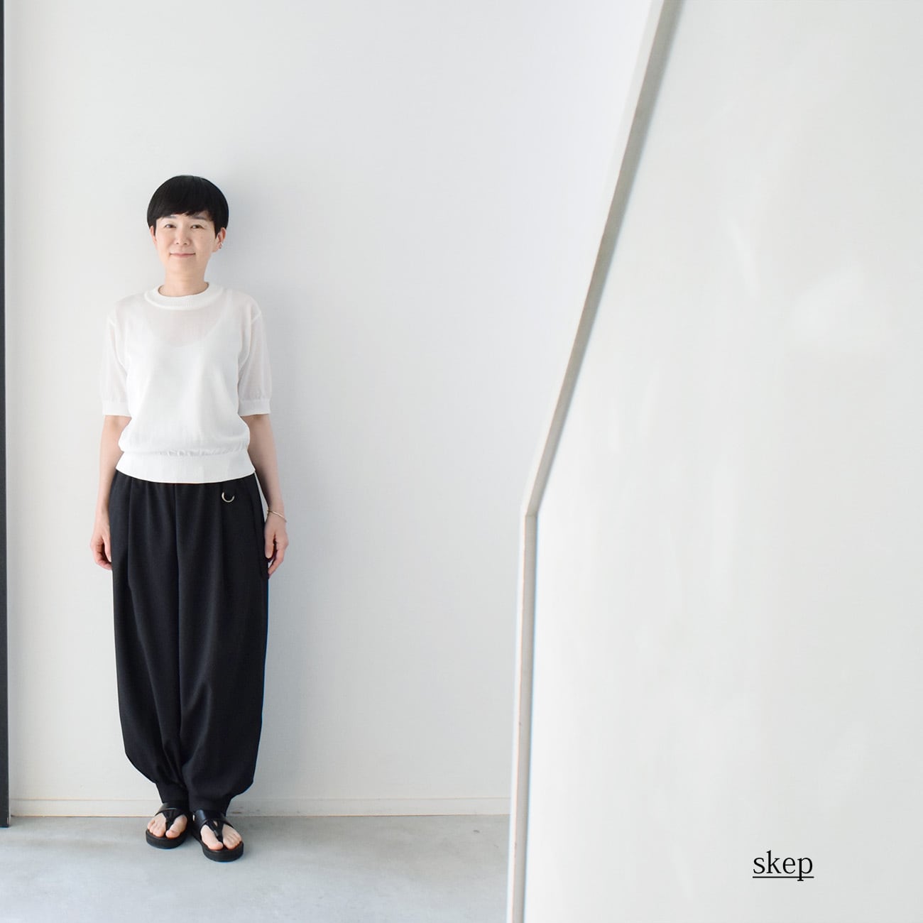 ギャザージャンパースカート：黒［SK03JSBK］ | skep-online shop