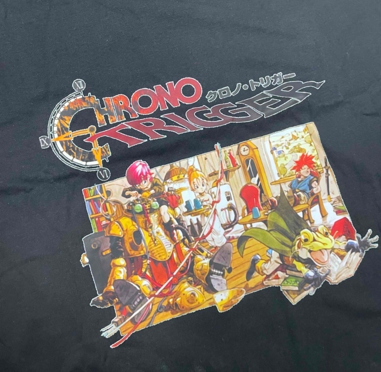 〆 クロノトリガー Tシャツ ブラック tee SFC スーファミ 鳥山明 MENS