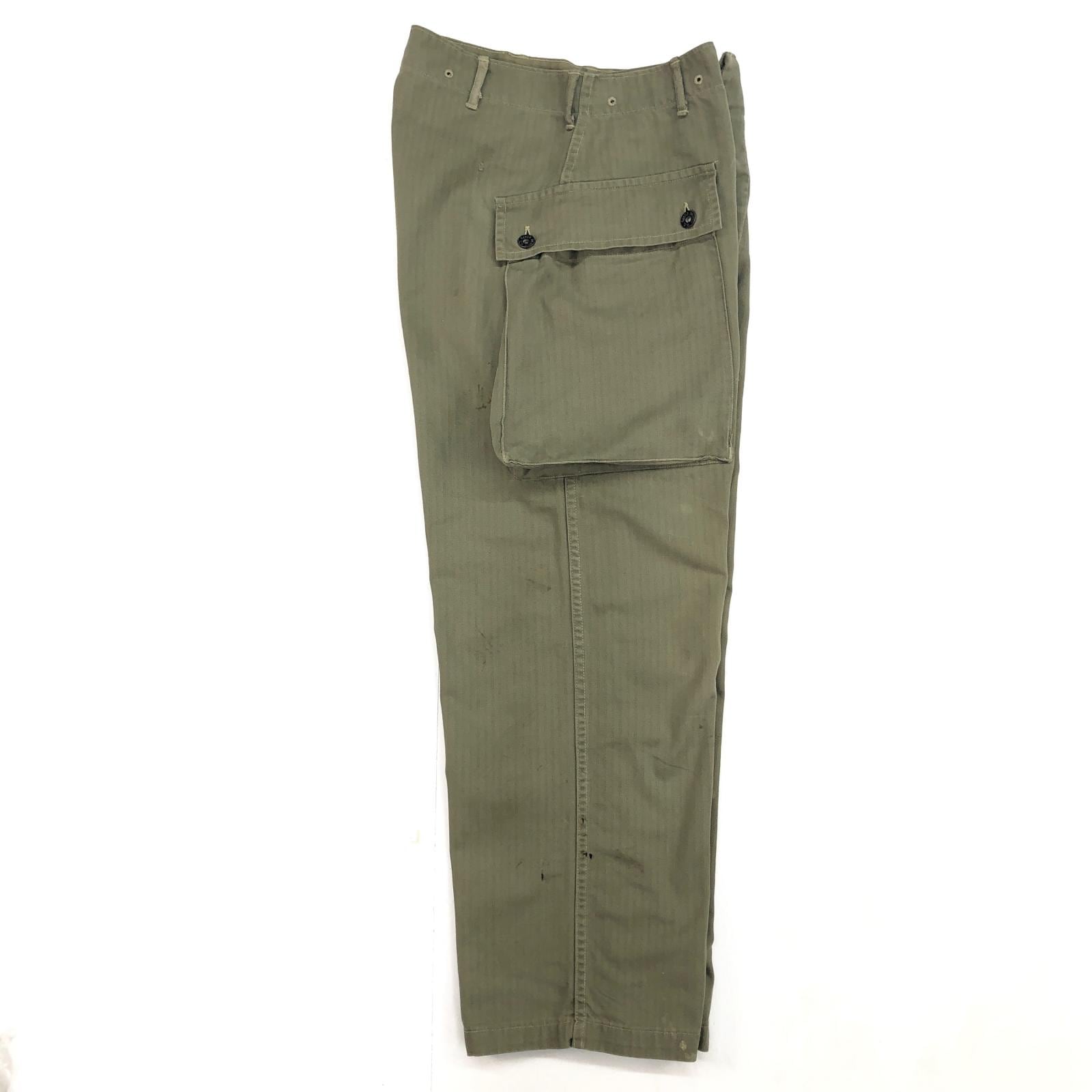 USMC 40年代 P-44 HBT モンキー パンツ カーゴパンツ 裾菊穴あり 実寸