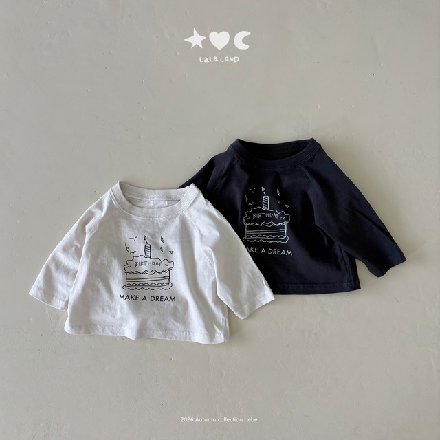 韓国子供服 / LALALAND / 26Autumn / ベベ ハッピー ラグランTシャツ / 秋服 / ベビー *6M~18M*