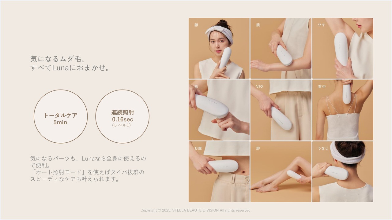 【正規販売店/送料無料/家庭用脱毛器】ステラボーテ IPL 光美容器 Luna ルナ コットンホワイト   STELLA BEAUTE IPL