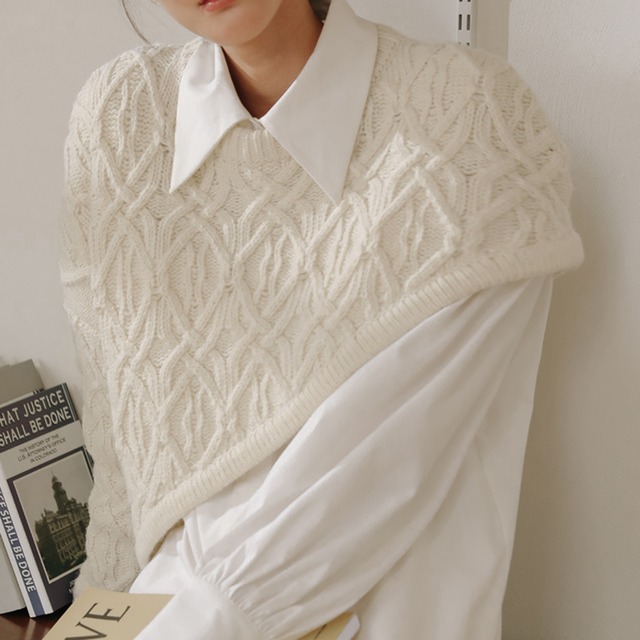 斜めケーブルニット　21920