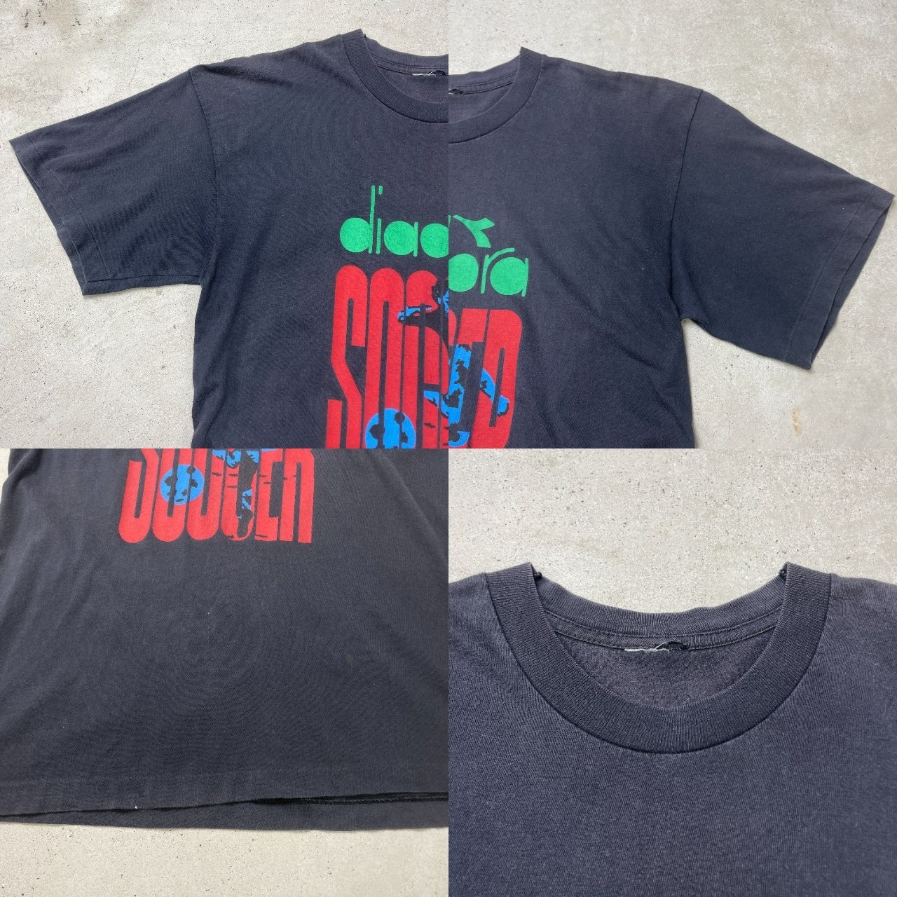 90年代 diadora ディアドラ SOCCER サッカー プリントTシャツ メンズ 