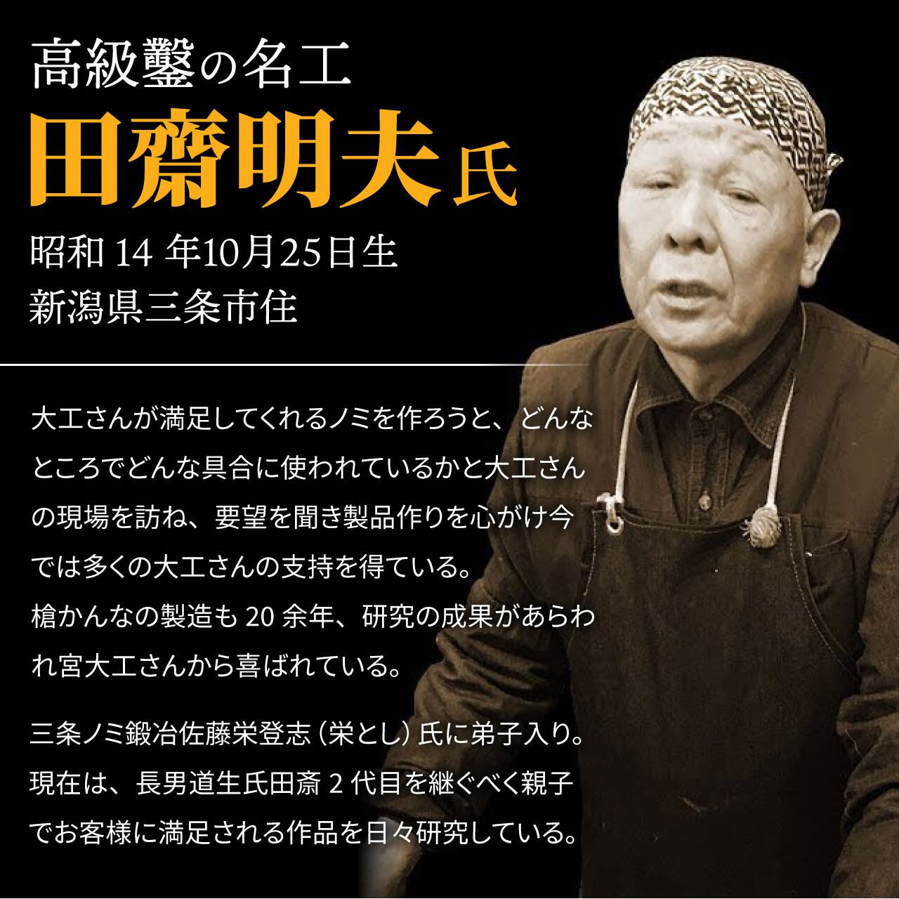 田齋明夫作 追入鑿 奴鑿 10本組〈全長220mm〉磨き仕上 桐箱付 利作刃物工房オンラインストア｜職人さんのためのプロ道具専門店