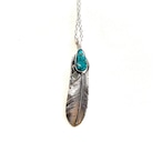 WHEELWORKS ホイールワークス CloudMountainTurquoise Feather Pendant クラウドマウンテン ターコイズ フェザーペンダント インディアンジュエリー