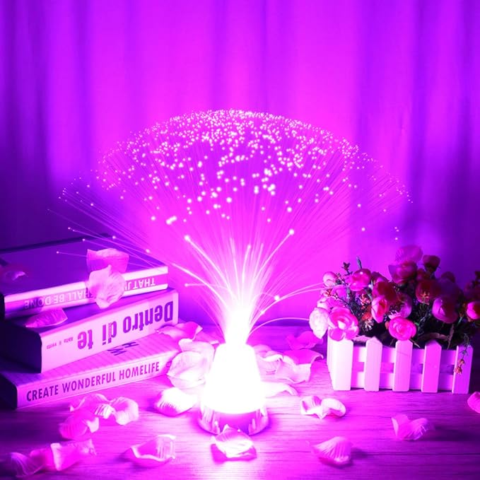 Amosfun 光ファイバーツリー ファイバーライト 卓上 光る置物 カラー