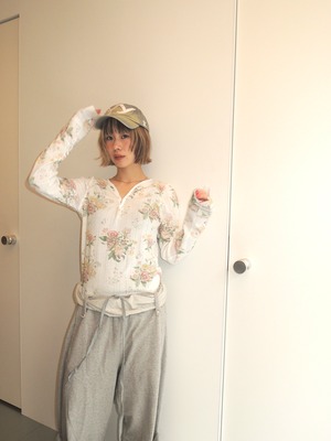 【26SS】OPEN YY オープン ワイワイ / FLORAL HOOK HENLEY LONG SLEEVE / トップス