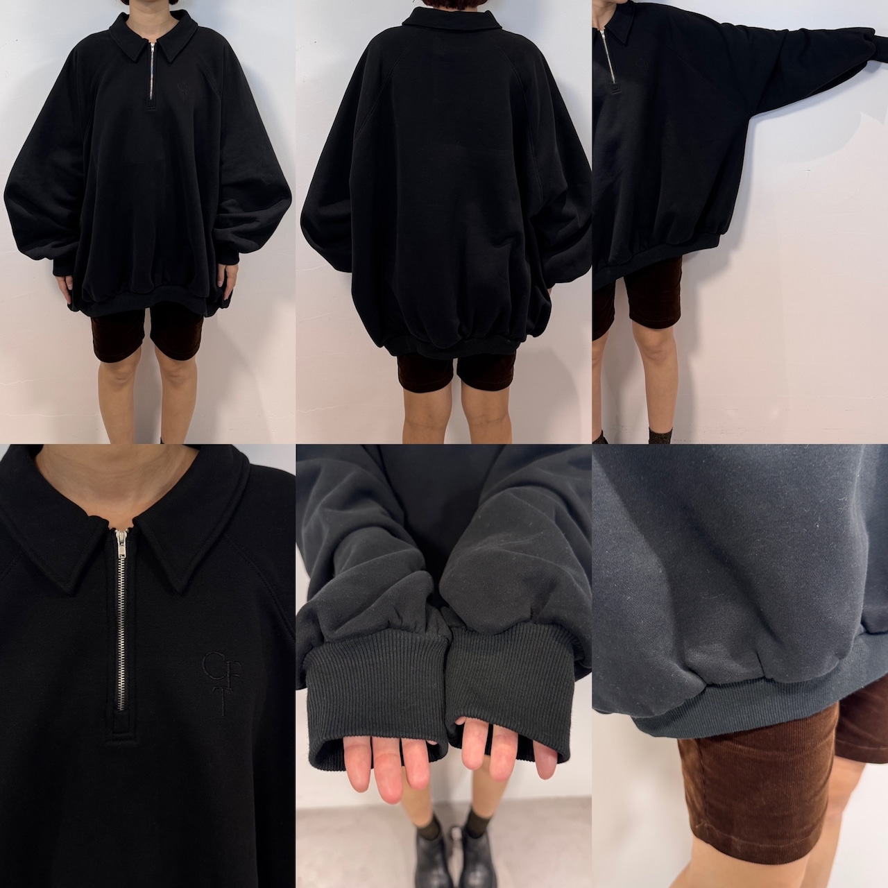 《名古屋先行販売》CFT.logo half sweat SH/black-logo black