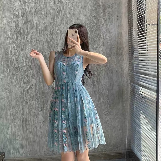 ブルー 花柄 ピンク 青 水色 ワンピース ドレス ノースリーブ ガーリー プリーツ 花柄 ミニスカ Loveysmileshop ブルー 花柄 ピンク 青 水色 ワンピース ドレス ノースリーブ ガーリー プリーツ 花柄 ミニスカ Loveysmileshop