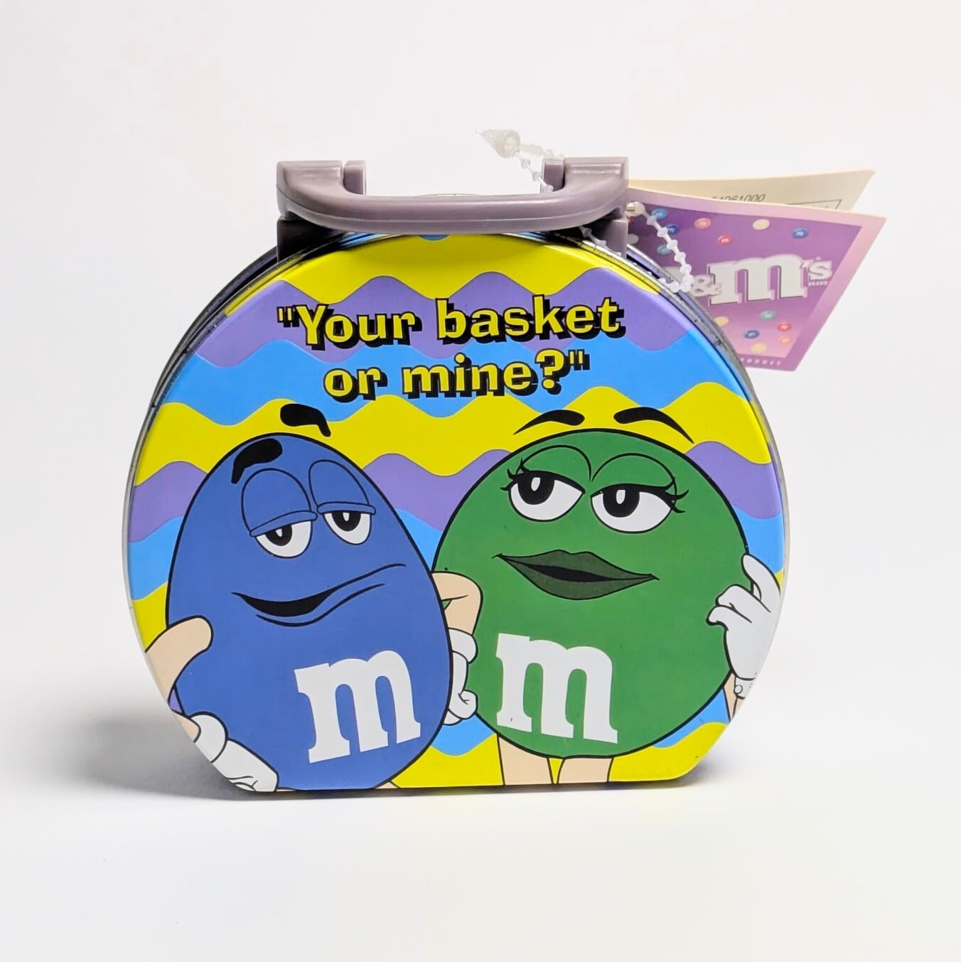 ☆ VINTAGE 2003 ☆【 m&m's（ エムアンドエムズ ）】 『 イースター 』ミニティン缶 紙タグ付き / VINTAGE / ビンテージ 〚アメリカン雑貨 アメトイ〛