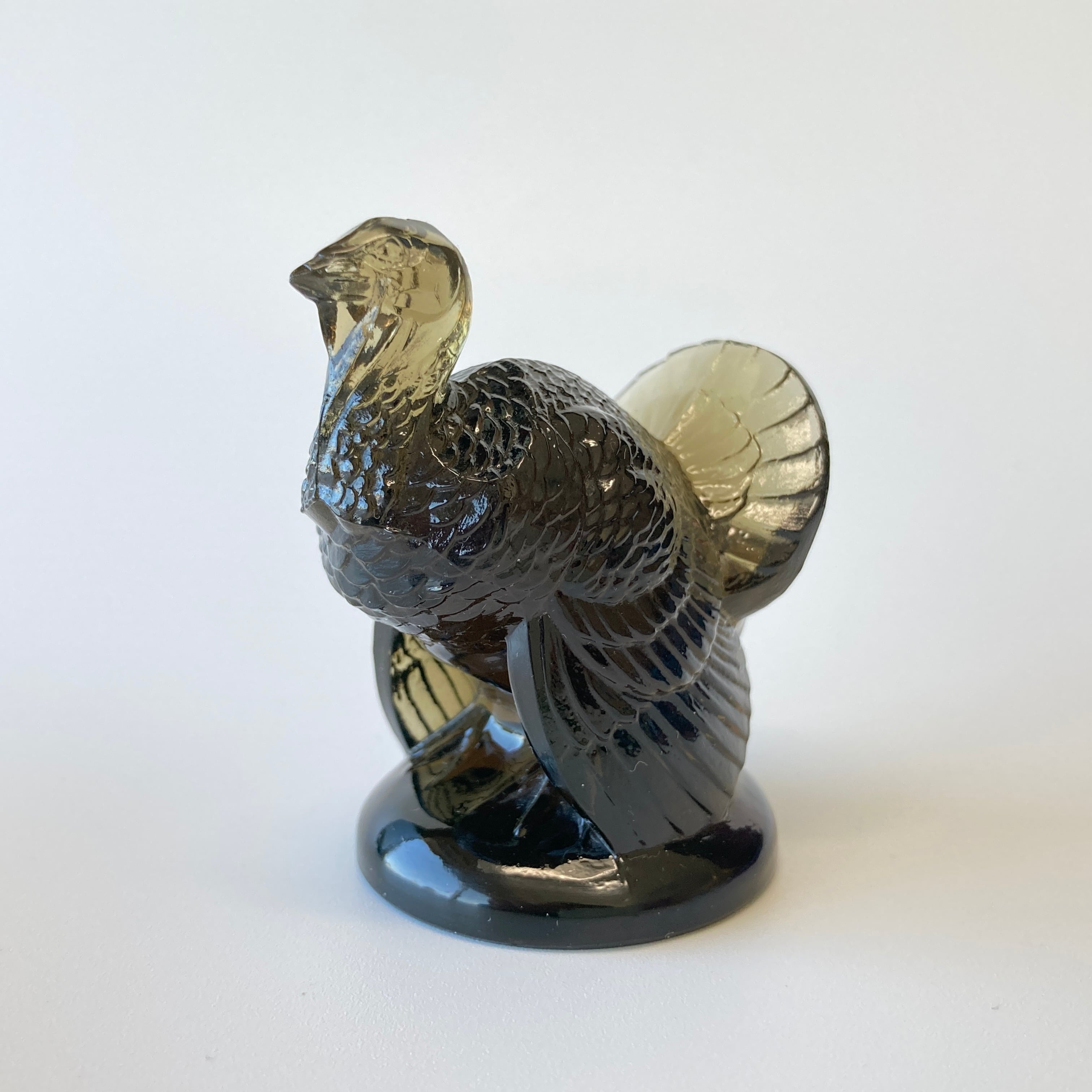 R.LALIQUE ルネ・ラリック　印章　彫像　置物「Dindon」七面鳥　スモーク　トパーズガラス　アンティーク　1925年