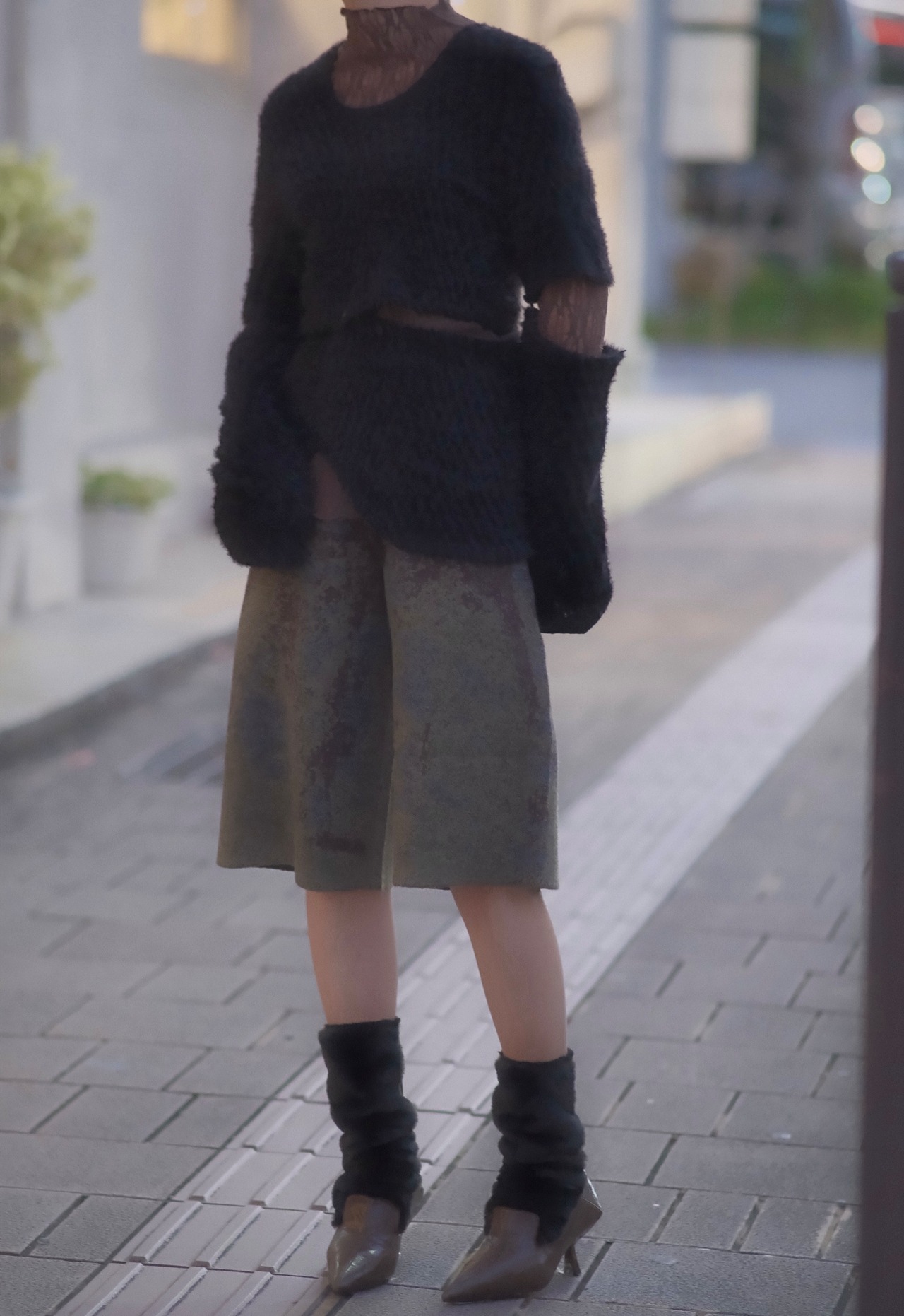 Nuance Jacquard Half Knit Pants / KHAKI BROWN - 2