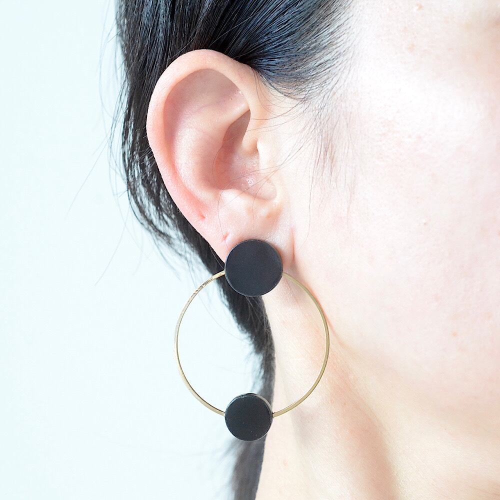 leather pierce/earring 《Suikyo》2color | TO DAY'S BOUTIQUE