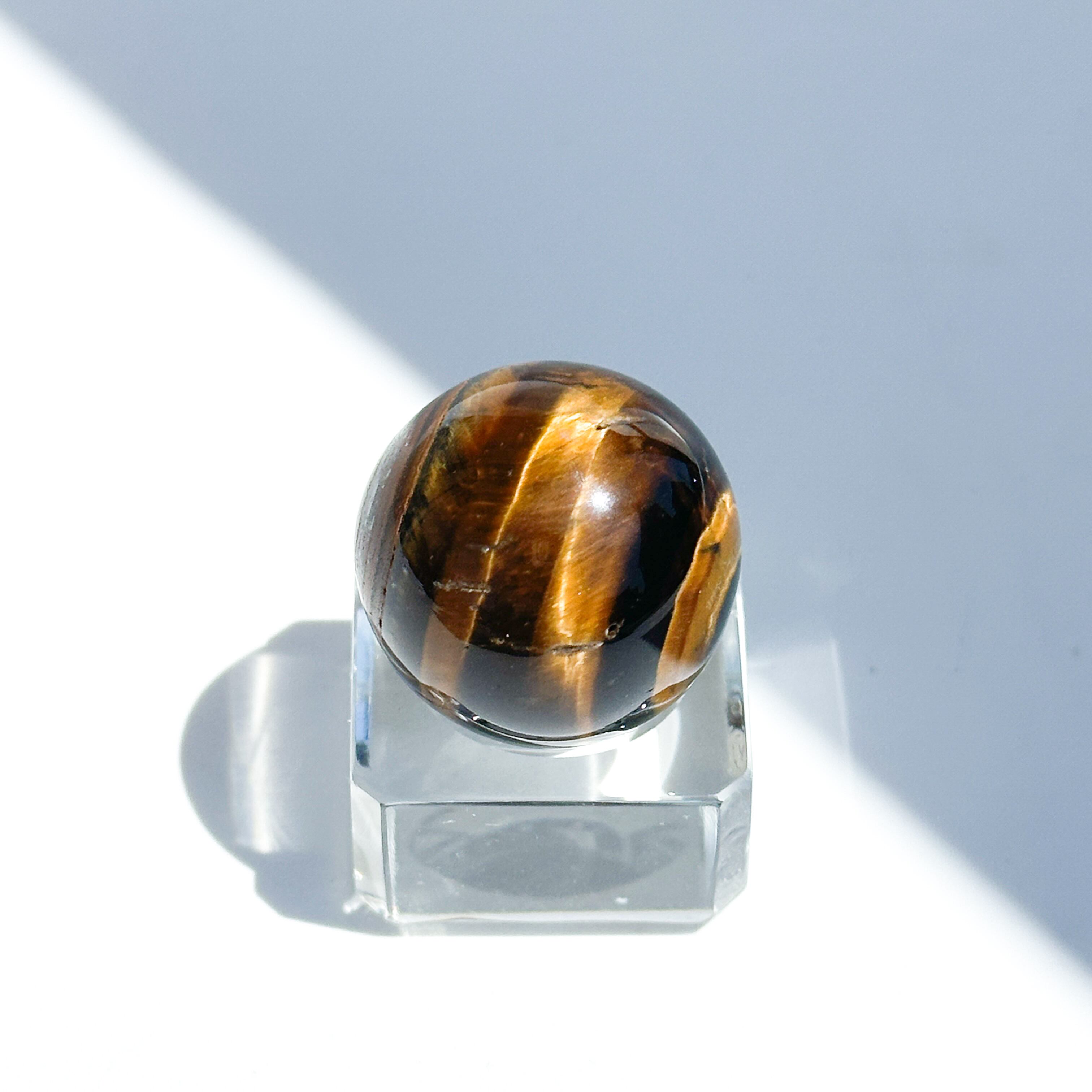 パワーストーン　タイガーアイ　金色に輝く虎　　激レア希少美品 タイガーアイ スフィア（丸玉）53◇ Tiger's eye ◇天然石・鉱物