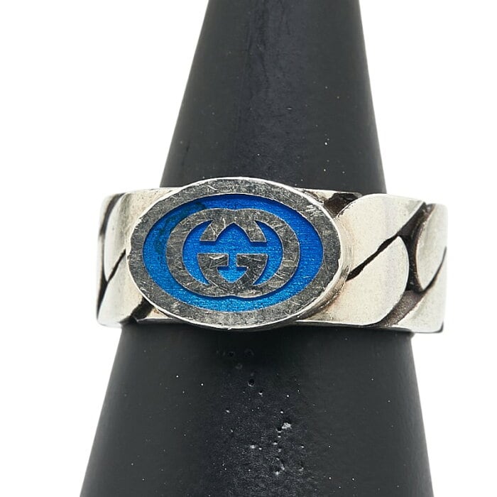 グッチ インターロッキングG チェーン リング 指輪 #19 SV925 シルバー メンズ GUCCI 【228-19791】 グッチ インターロッキングG チェーン リング 指輪 #19 SV925 シルバー