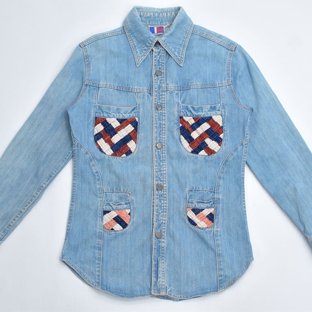 70s INTERNATIONAL RAYYAH DENIM ポケット パッチワーク デザイン