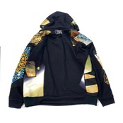 【hoodi24】 Remake Hoodie black × kimono