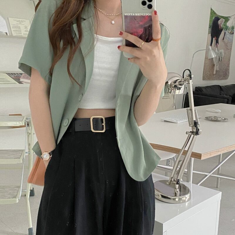 ショートジャケット サマー薄手スタイルカジュアルホワイト ストリート 夏物 1号婦人51931923489