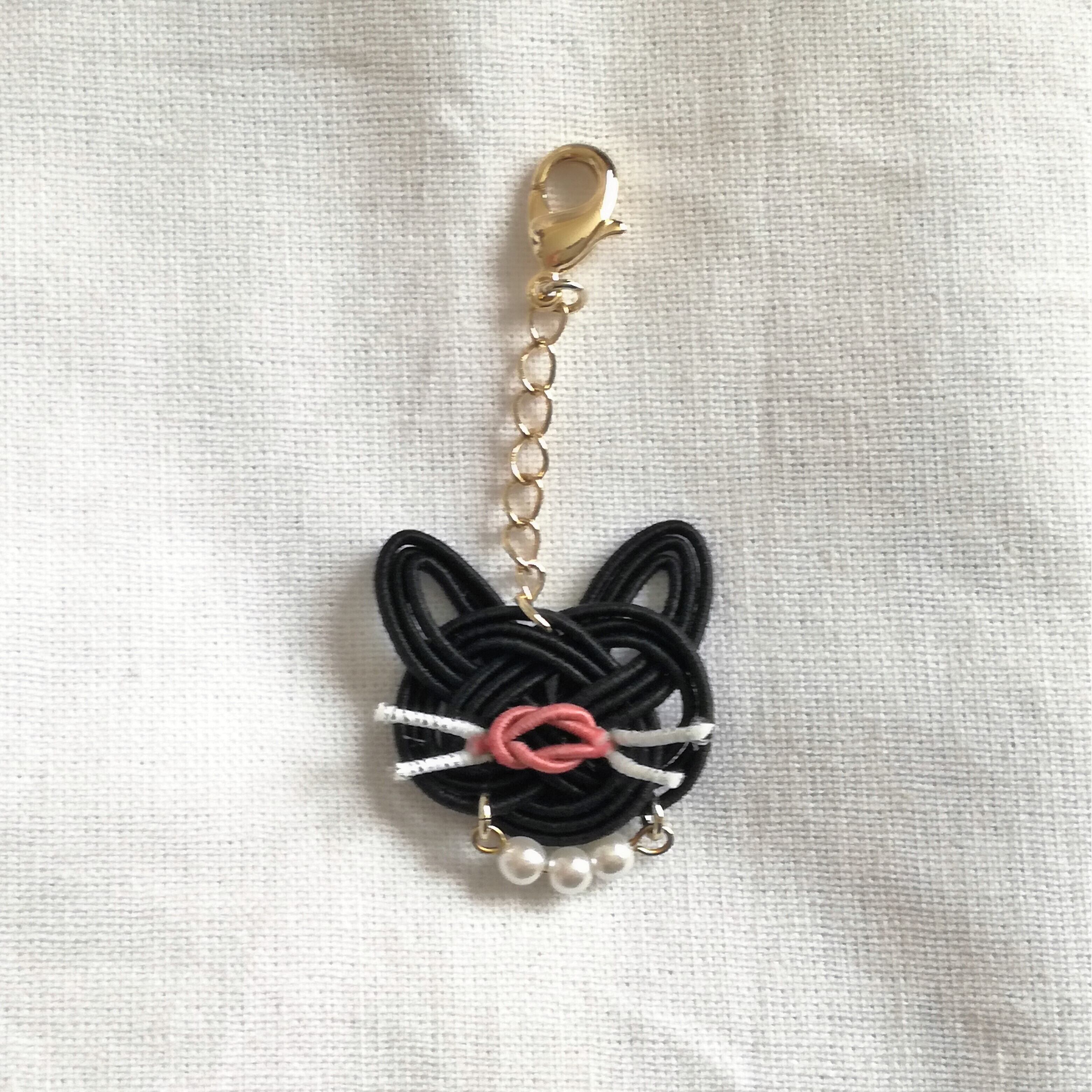 水引 猫のマスクチャーム （黒・白・灰） | mizuhikigirl