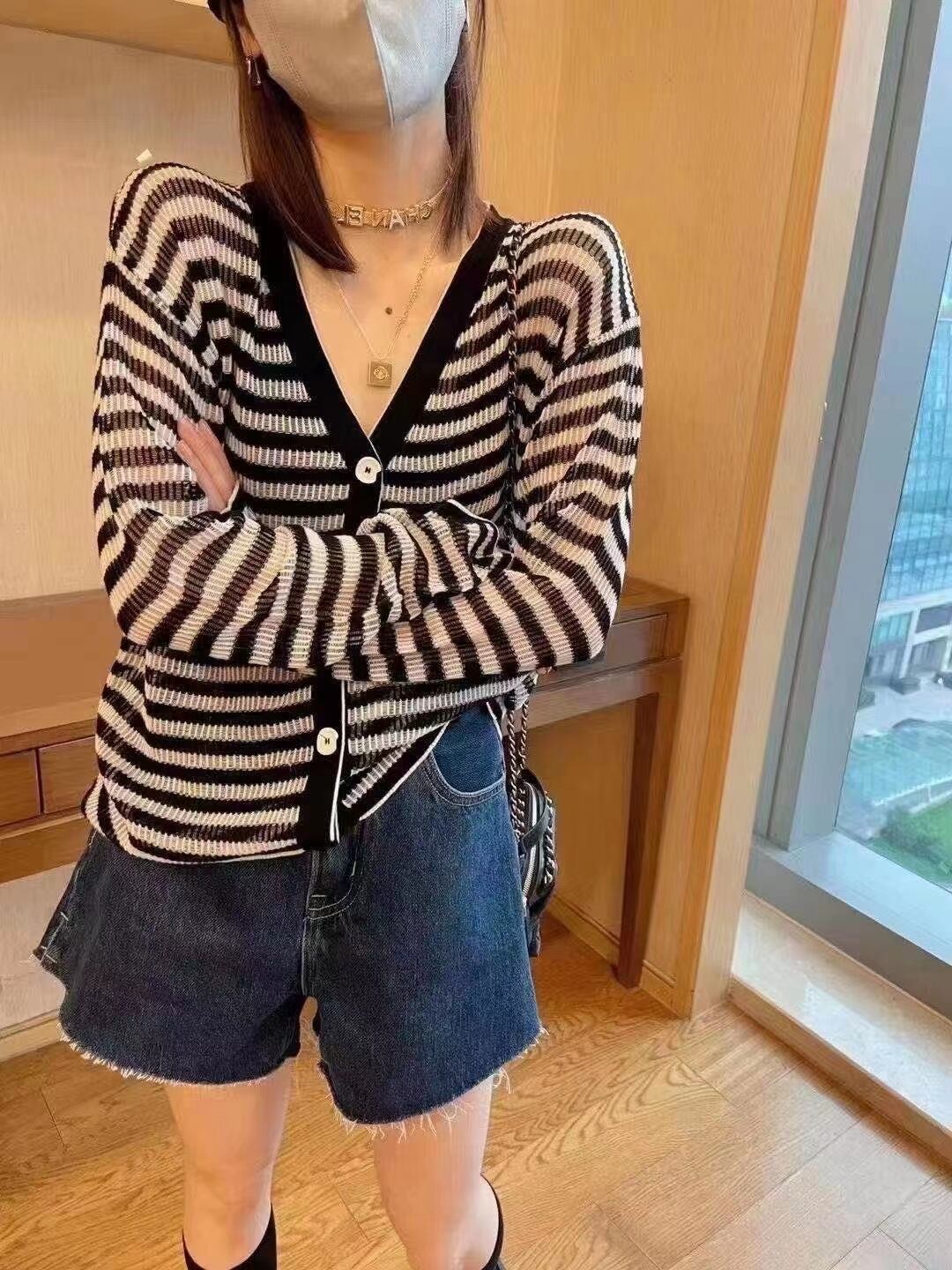 シアーニットカーディガン　AJ111-253