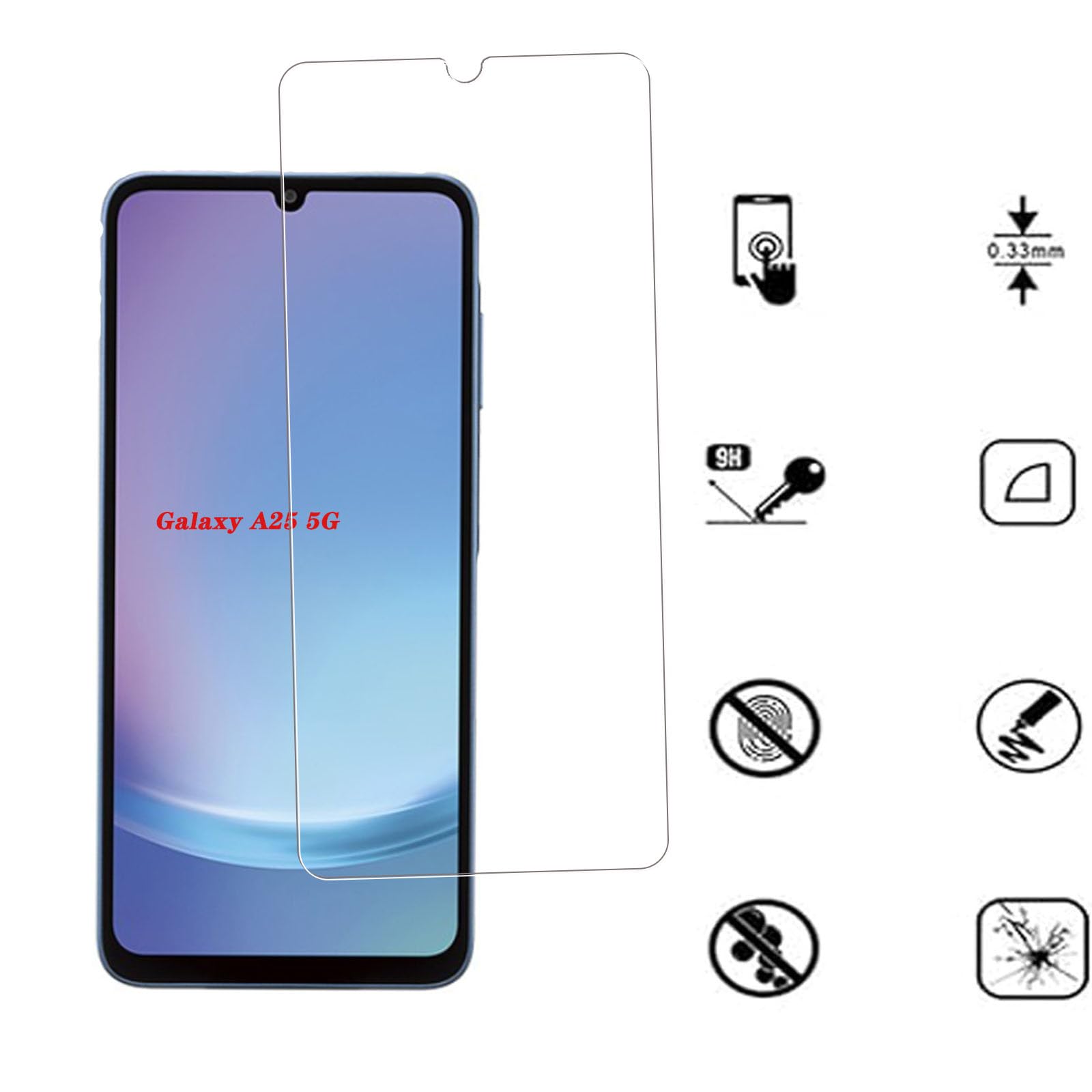 1+1枚セット】対応 Galaxy A25 5G 用の ケース + ガラスフィルム