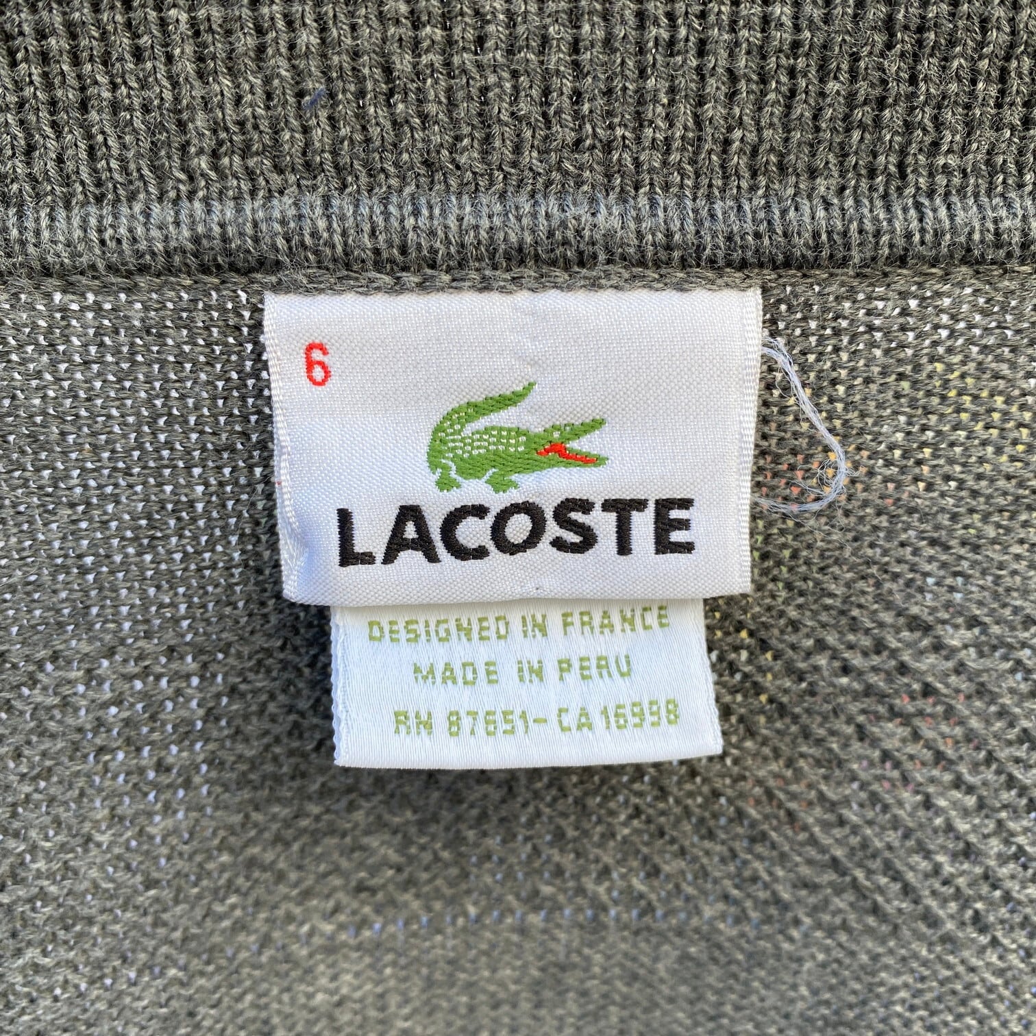 LACOSTE ラコステコットンニット カーディガン メンズXL相当 古着 ワン