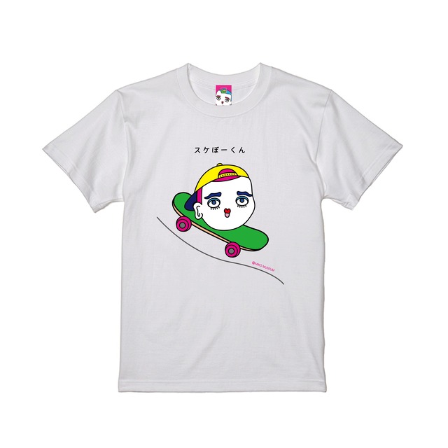 スケぼーくん　半袖Tシャツ　白　キッズサイズ