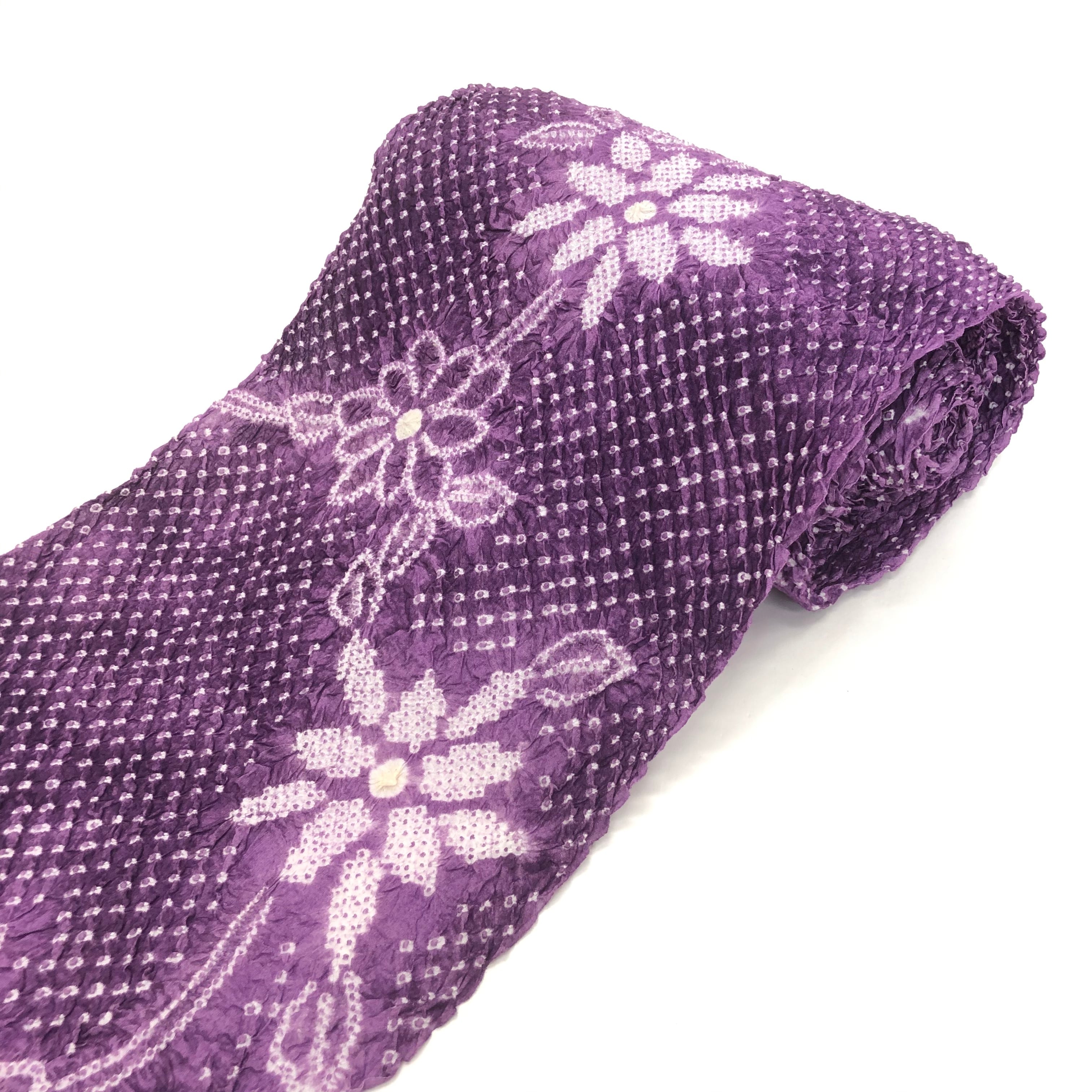 有松絞り 絞り浴衣 紫（有松絞り ゆかた レディース 未仕立て 反物