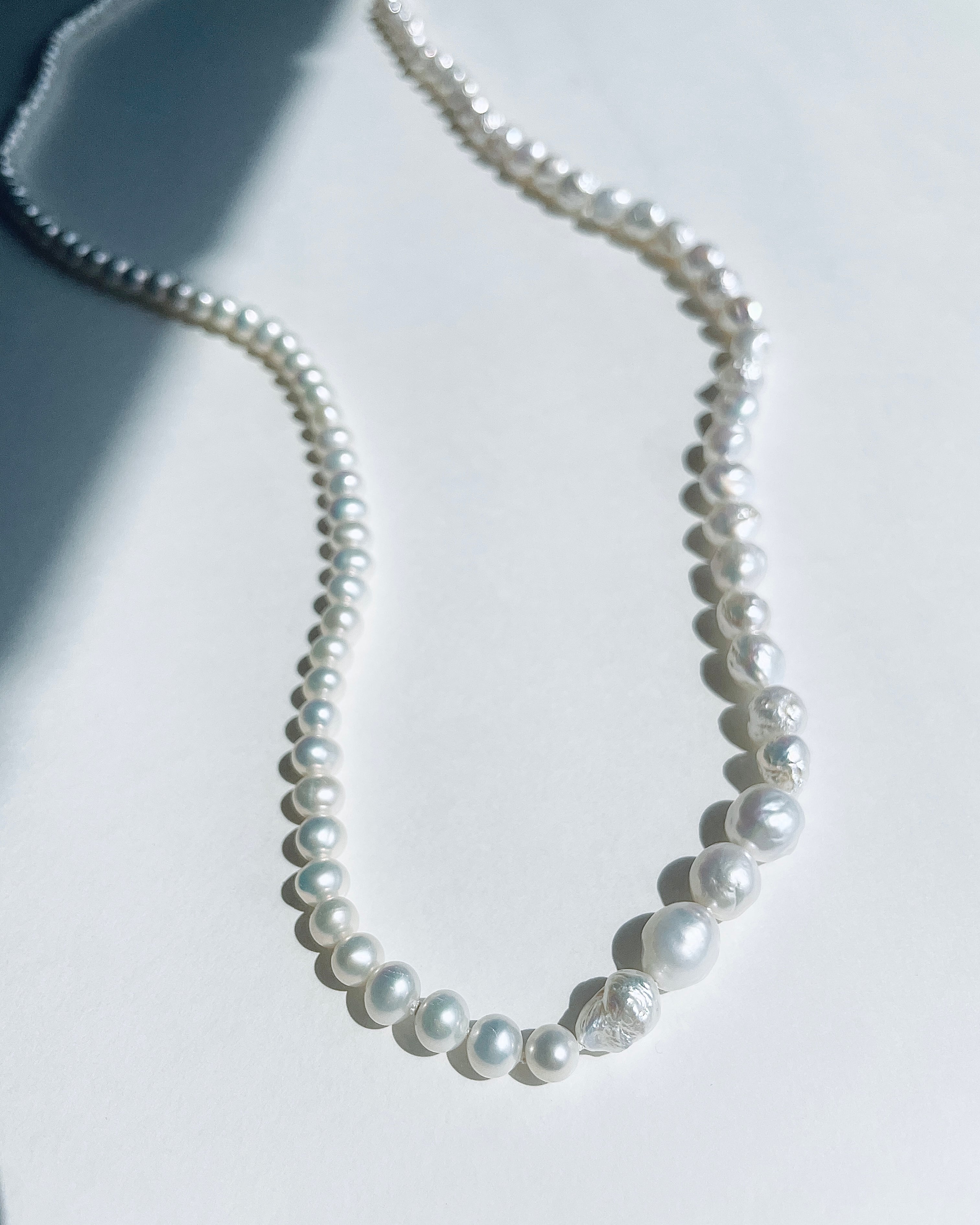 Combination pearls Endless Long Necklace  / 90cm
