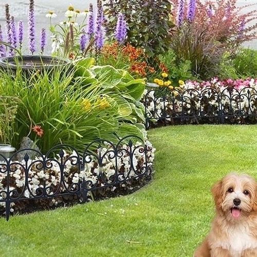 ガーデンフェンス 5個セット プラスチック ブラック 黒 ガーデン ガーデニング 庭 花壇 組み合わせ可能 シンプル おしゃれ 北欧