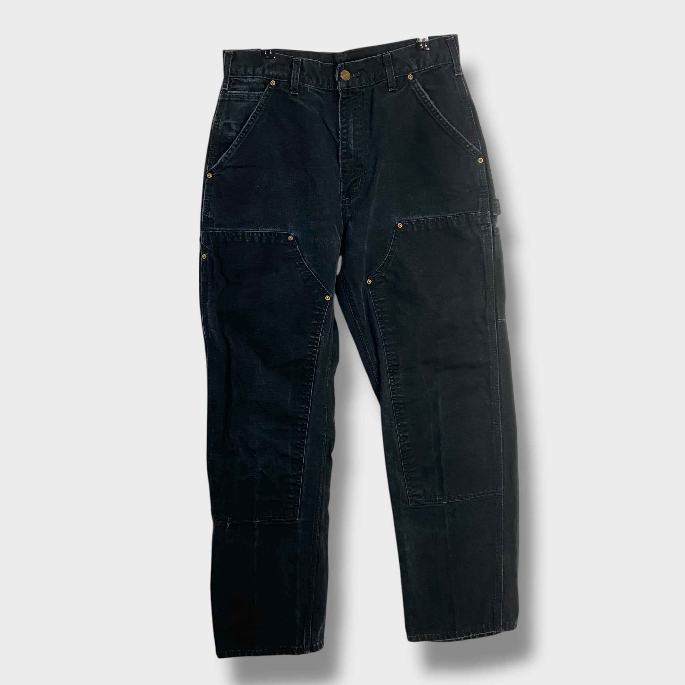 レアB01 ネイビー USA製 ダブルニー Ｗ34L32 未使用 カーハート 紺 中古・古着通販】CarHartt (カーハート) ダブルニーペインターパンツ