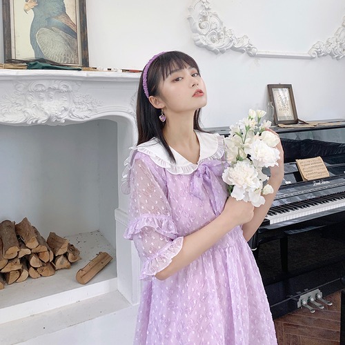 ✞ スリーブ 大人ガーリー スウィート キュート カジュアル パープル ✞ゴスロリ SM ミリ 甘ロリ クラロリ 和ロリ エレガント 黒ロリ 姫ロリ 華ロリ BB-BB0691108
