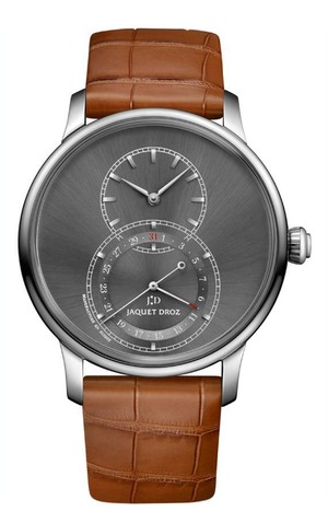 【JAQUET DROZ ジャケ・ドロー】GRANDE SECONDE QUANTIEME グラン・セコンド カンティエーム（サテンブラッシュ アントラサイト）／国内正規品 腕時計