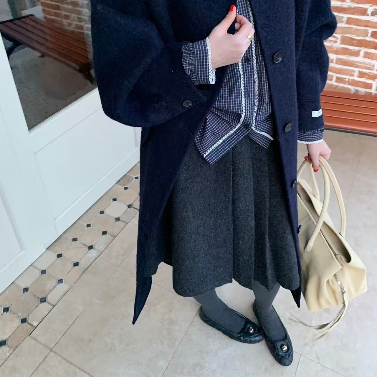 膝丈ドット柄プリーツスカート_LN03293 | lanan(ラナン)