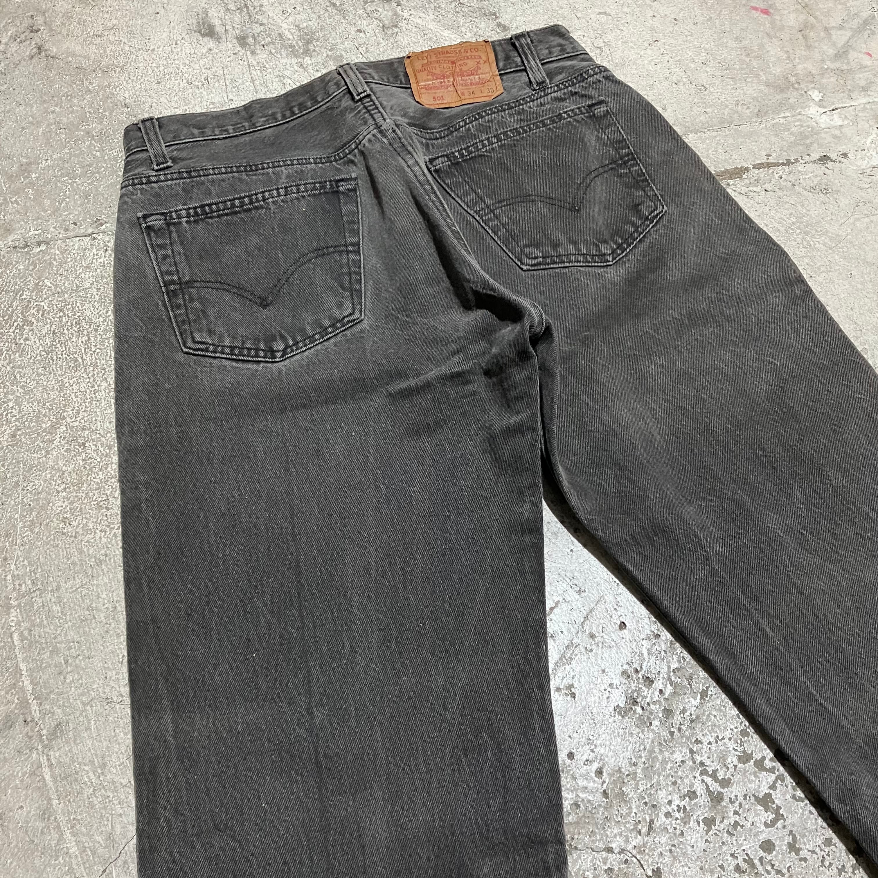 Levi'sリーバイス501 ジーンズ　アメリカ製　デニム　34㌅　先染ブラック