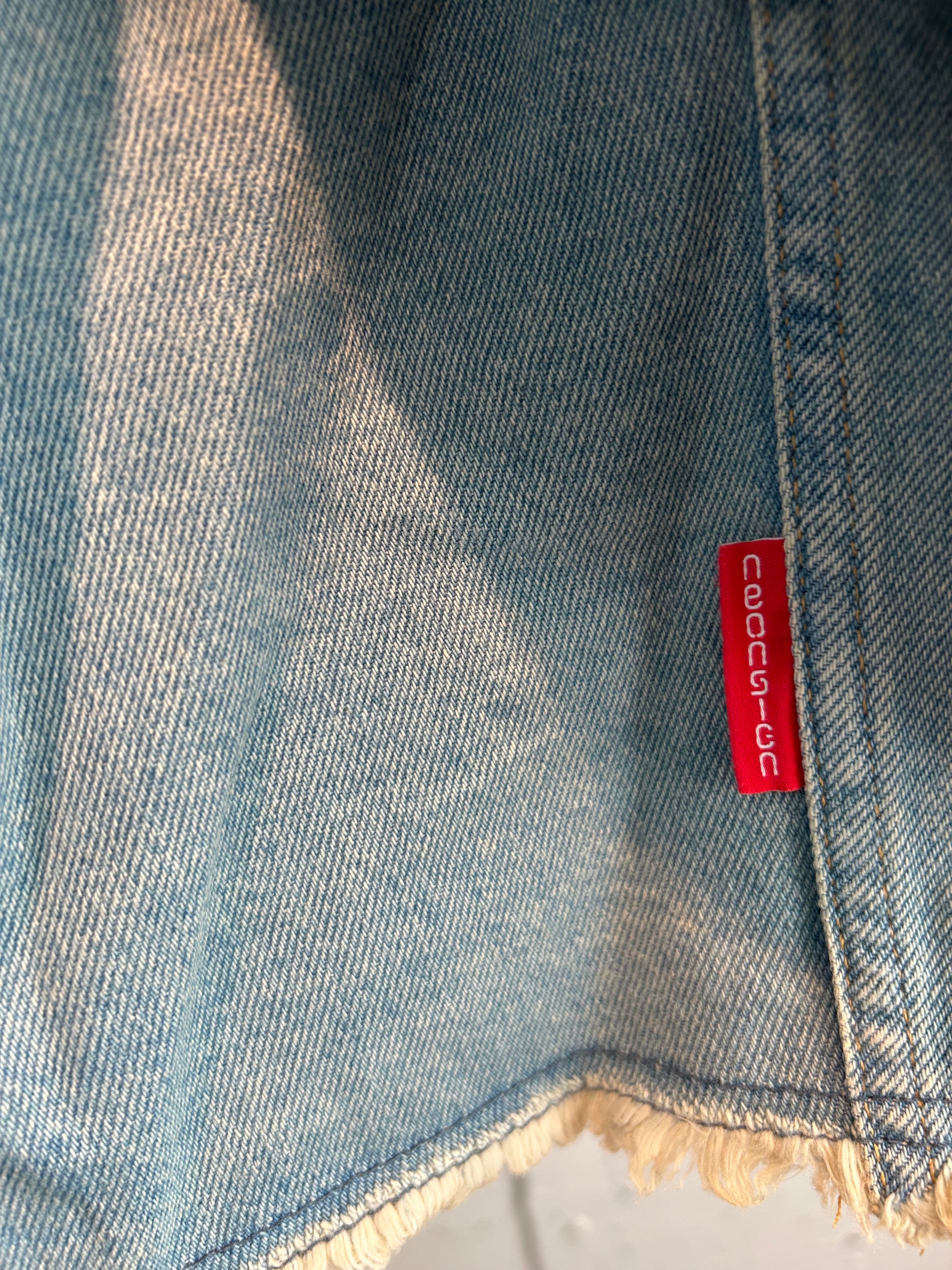 NEONSIGN cutaway front denim jacket | AAR