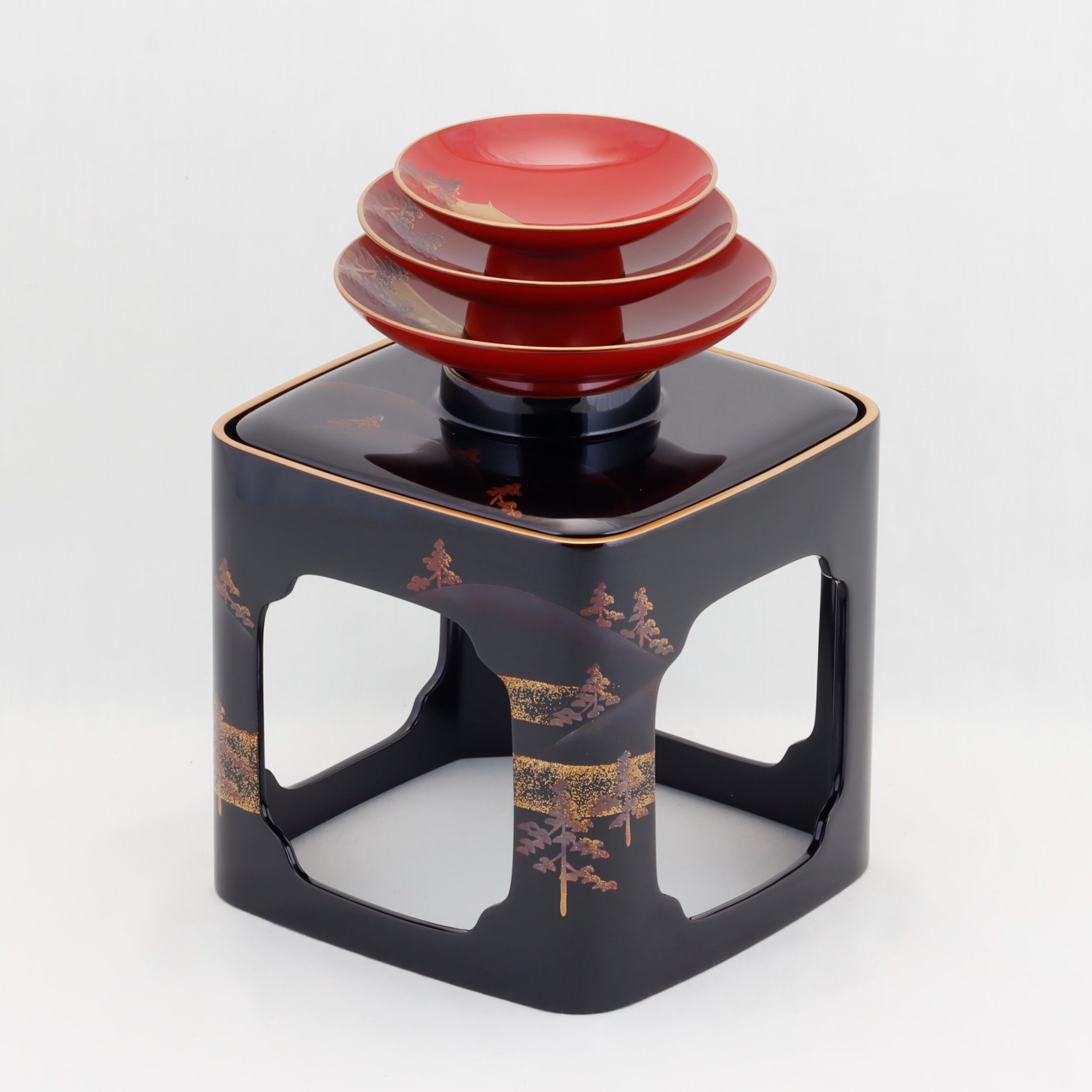 120 輪島塗／胴張形／黒塗／山水蒔絵 | 輪島塗 加藤漆器店 公式