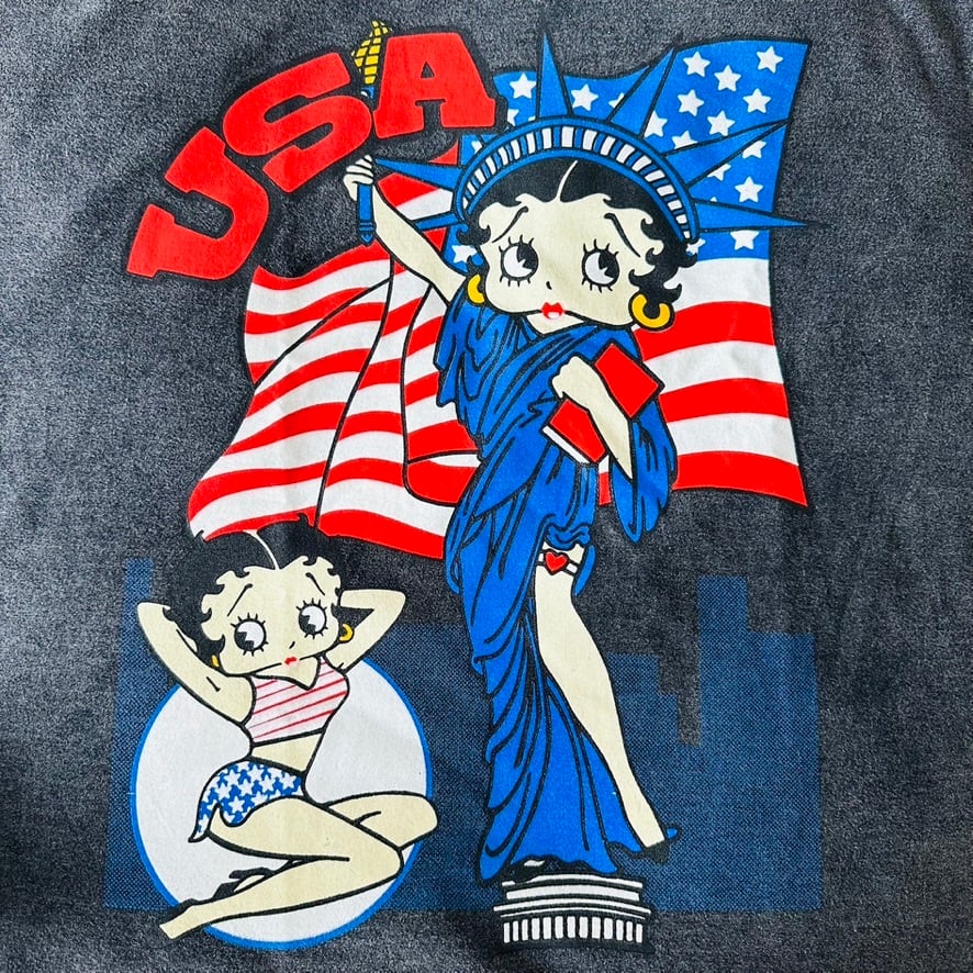 Tシャツ L ベティちゃんBETTY BOOP アメリカン 自由の女神 新品