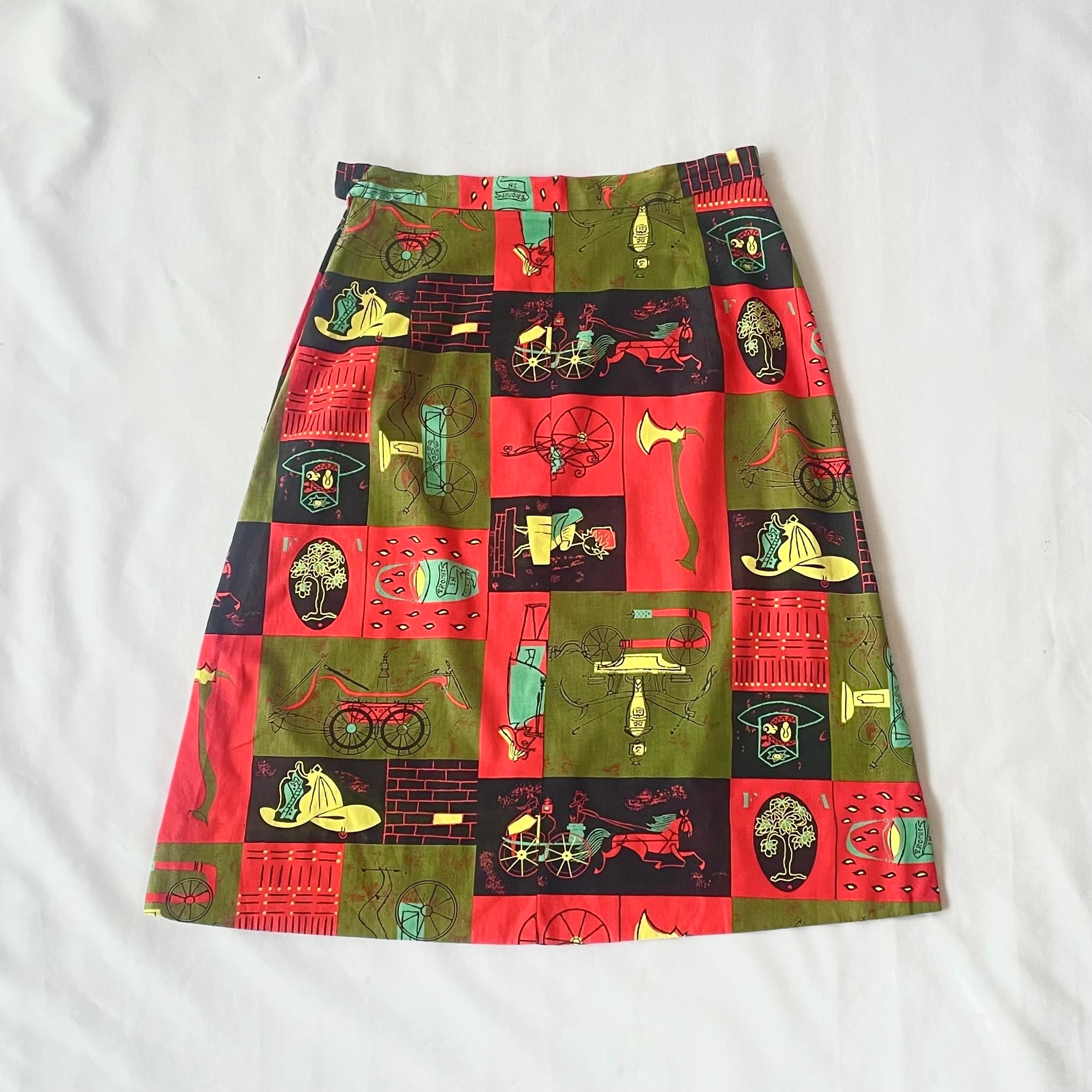50s vintage fabric handmade skirt 50年代 ヴィンテージ 生地