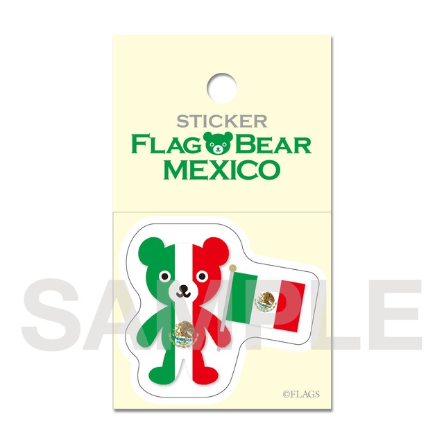 FLAG BEAR STICKER ＜MEXICO＞ メキシコ （小（S））