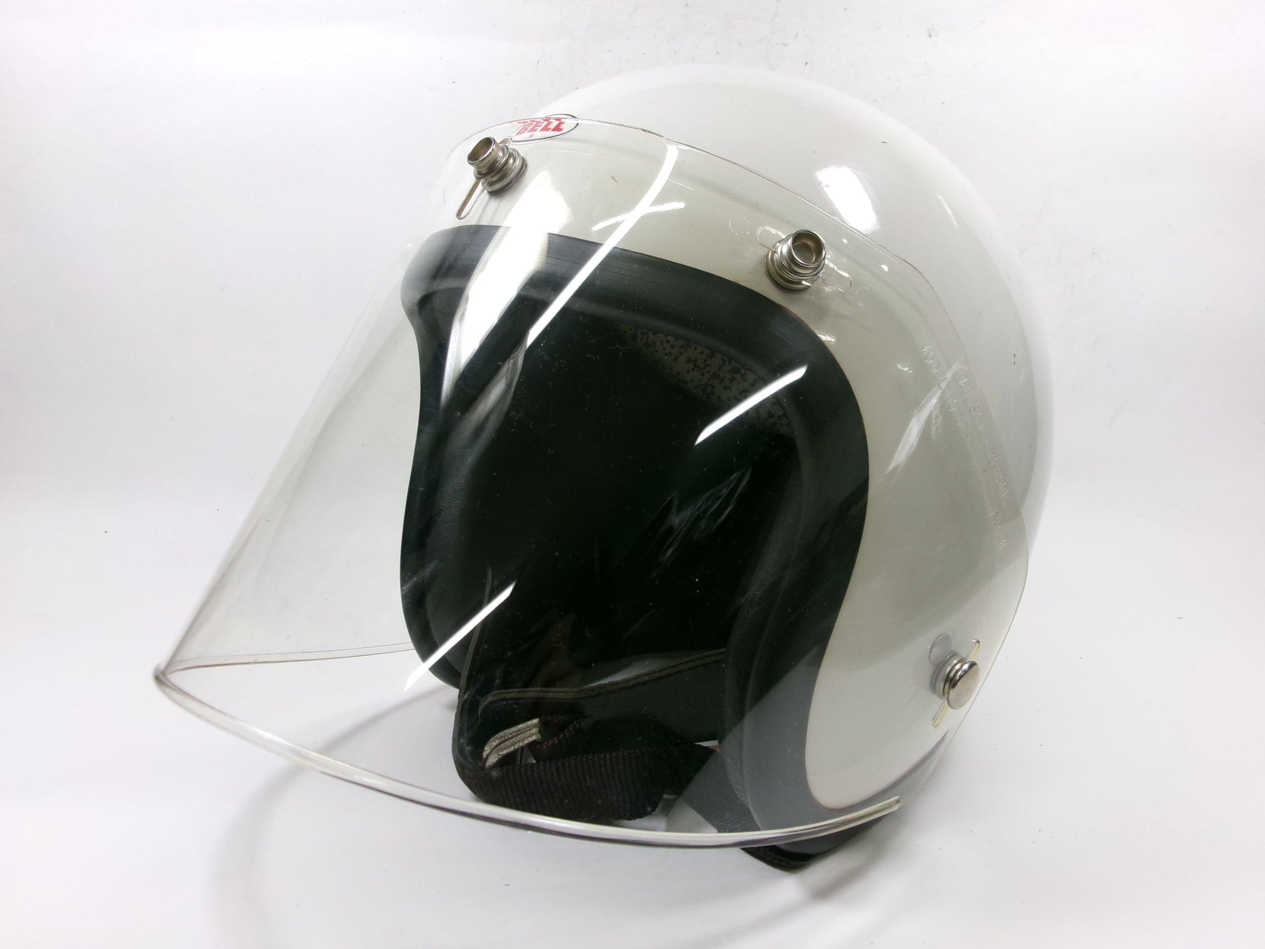 最初期! 70s BELL MOTO 3 青x黄 7 1/4 目深加工済み M☆ ベル モト3