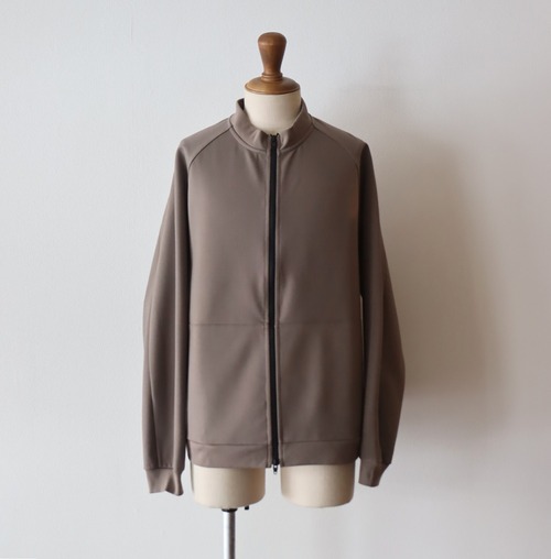 LAMOND " STAND NECK SILKY BLOUSON ( BROWN GRAY )"
