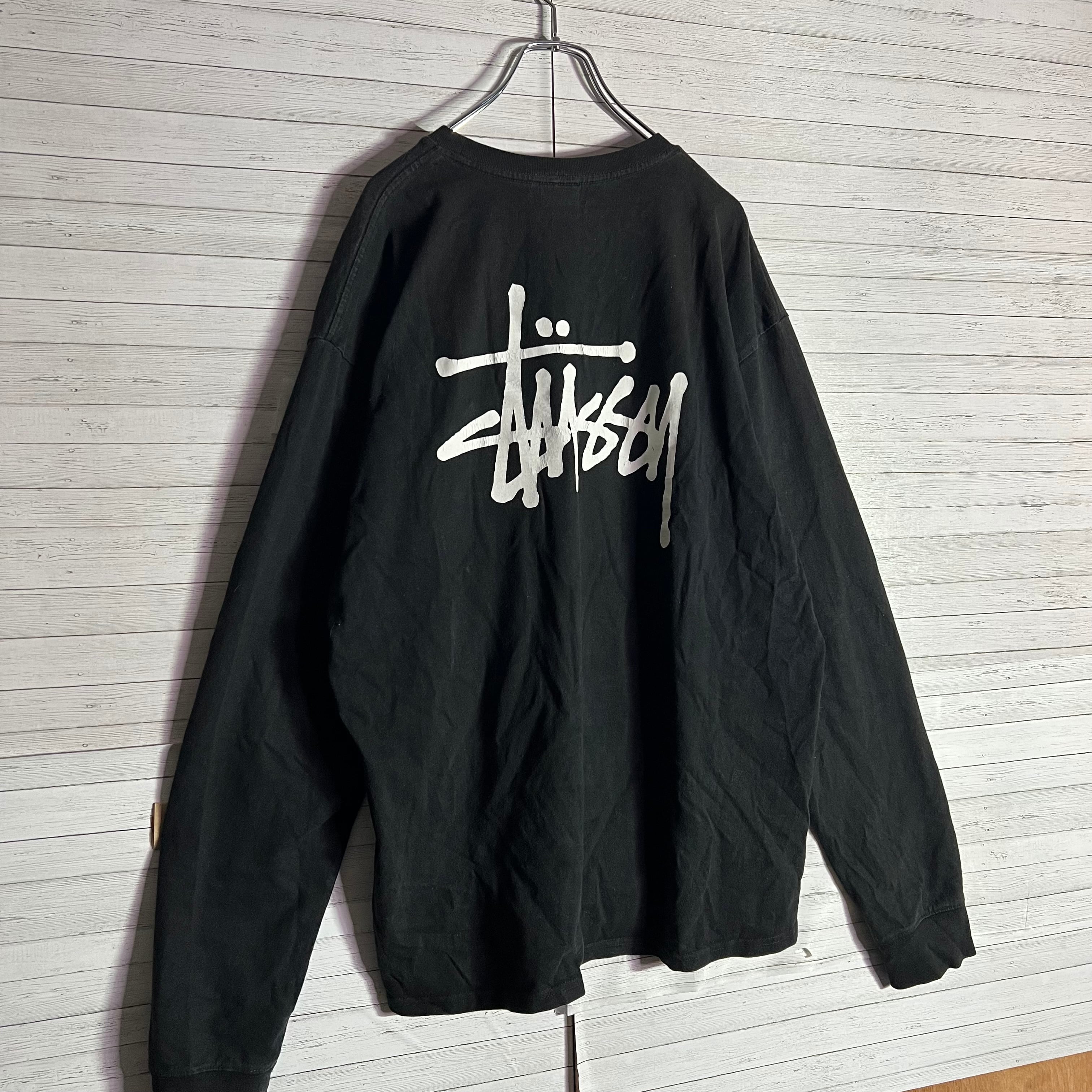 希少XLサイズ】ステューシー ビッグロゴ バックプリント ロンT 希少XLサイズ】ステューシー ビッグロゴ バックプリント ロンT