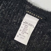 イタリア製 INDUSTRIA インダストリア モヘア混 Vネック メッシュ ニット セーター/黒 ブラック レディース