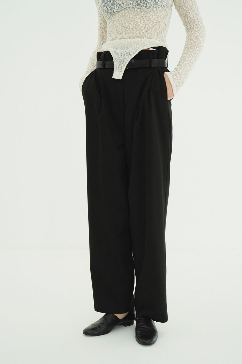 CLANE WAIST BELT DAD PANTS | FLICKA ASHIYA