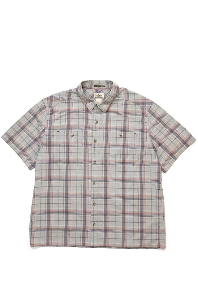 USED 00s L.L.Bean s/s plaid shirt