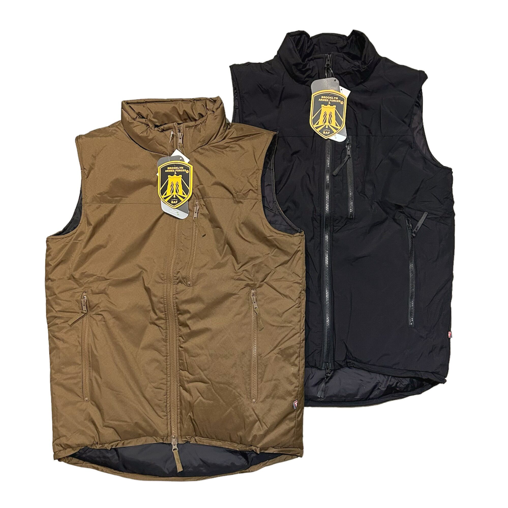 BAF社 ECWCS LEVEL7 PRIMALOFT VEST - BLACK COYOTE (レベル7 エクワックス プリマロフト PCU ベスト  ミリタリー ブラック コヨーテ 新品)